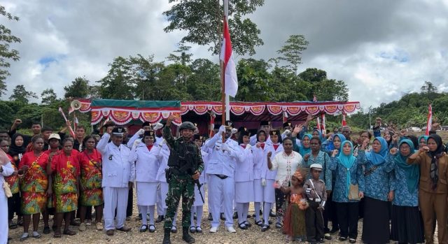 Yonif 410-Alugoro Upacara HUT RI Ke 80