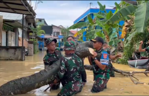Gerak Cepat Prajurit Rudal, Turun Tangan di Tengah Banjir dan Pohon Tumbang