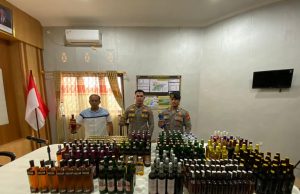Polsek Kongbeng Amankan 339 Botol Miras dalam Operasi Cipta Kondisi di Jalur Poros Kongbeng–Berau