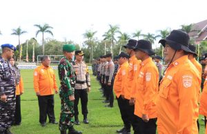 Polres Kutim Ikut Apel Gelar Pasukan Antisipasi Bencana Alam