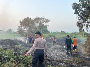 Polisi dan BPBD Berjibaku Padamkan Karhutla di Sangatta Utara 5 Hektare Belukar Terbakar! Polisi dan BPBD Berjibaku Padamkan Karhutla di Sangatta Utara