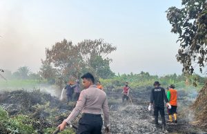 Polisi dan BPBD Berjibaku Padamkan Karhutla di Sangatta Utara 5 Hektare Belukar Terbakar! Polisi dan BPBD Berjibaku Padamkan Karhutla di Sangatta Utara
