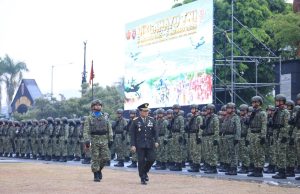 Pimpin Upacara HUT ke-81 TNI, Kasdam VI/Mlw Tegaskan Komitmen TNI PRIMA
